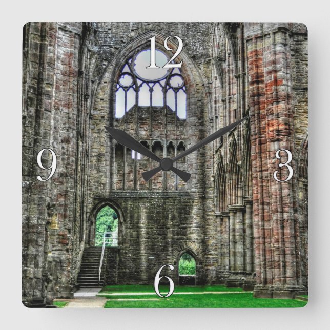 Abtei Tintern, Zisterzienserkloster, Wales Quadratische Wanduhr (Vorderseite)