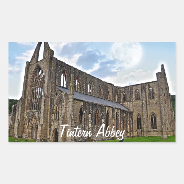 Abtei Tintern, Zisterzienserkloster, Wales Rechteckiger Aufkleber (Vorderseite)