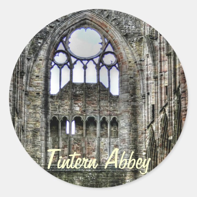 Abtei Tintern, Zisterzienserkloster, Wales Runder Aufkleber (Vorderseite)