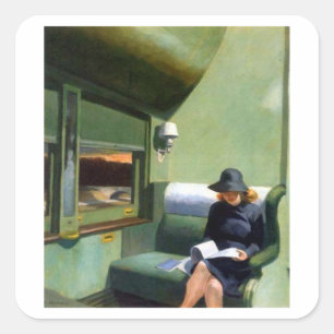 Abteil C Wagen Edward Hopper Quadratischer Aufkleber