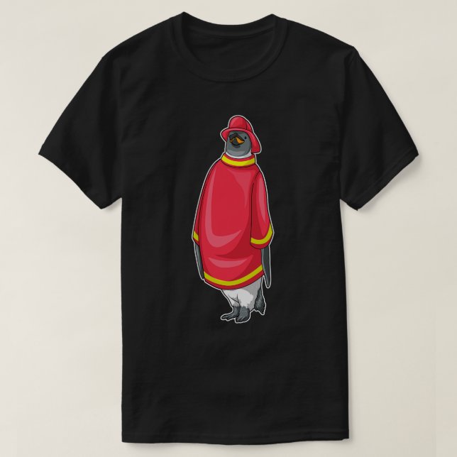 Abteilung Feuerwehrfeuer Pinguin T-Shirt (Design vorne)