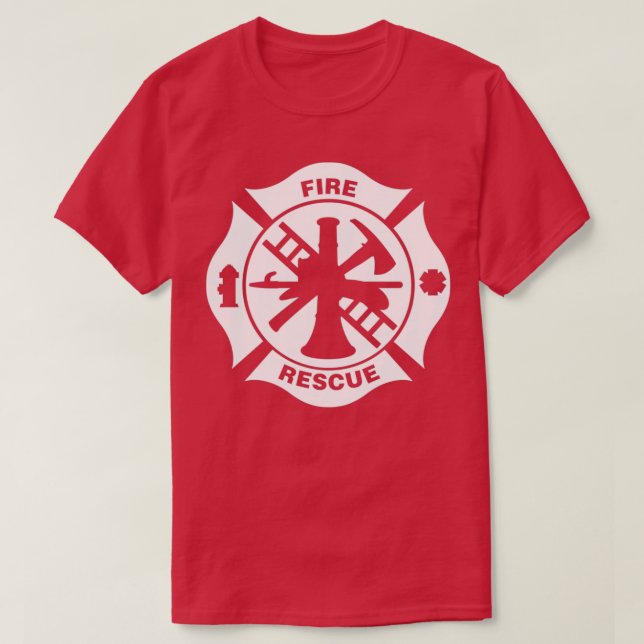 Abteilung für Brandschutz Malteser Kreuz T-Shirt (Design vorne)