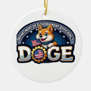 Abteilung für Regierungseffizienz Doge Hund Keramik Ornament