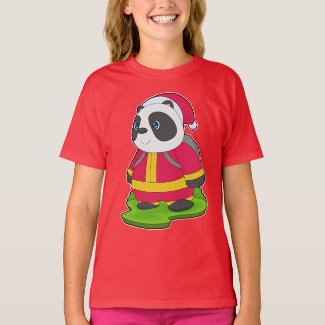 Abteilung für Weihnachtsfeuer Panda T-Shirt (Vorderseite)