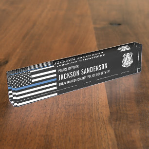 Abteilung für Zollpolizei Thin Blue Line Namensplakette