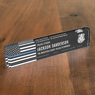 Abteilung für Zollpolizei Thin Blue Line Namensplakette