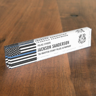 Abteilung für Zollpolizei Thin Blue Line Namensplakette