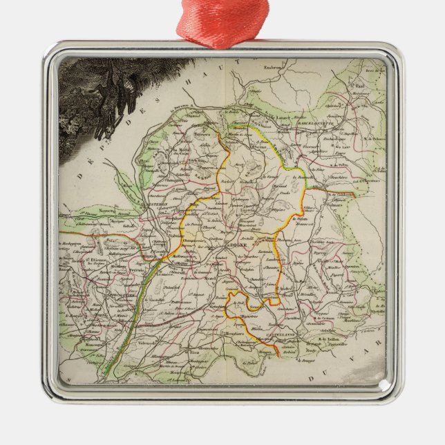 Abteilung über niedrige Alpen Silbernes Ornament (Vorne)