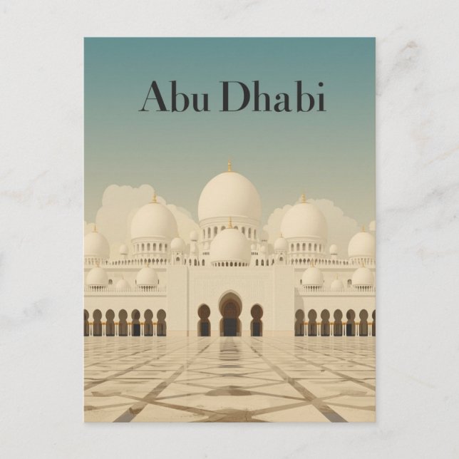 Abu Dhabi Grand Mosque View Postkarte (Vorderseite)