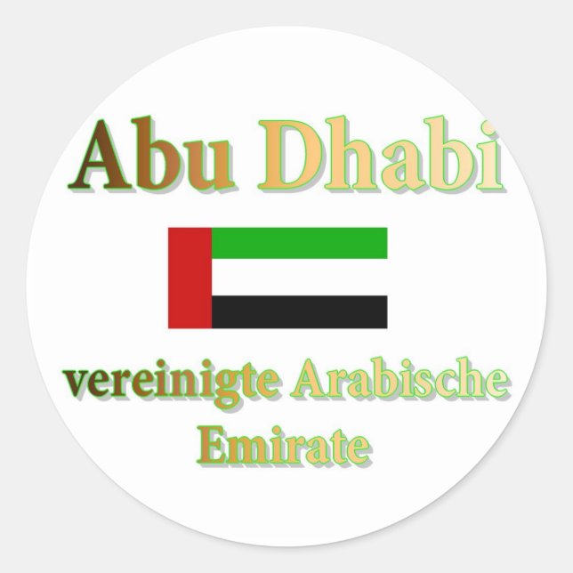 Abu Dhabi Runder Aufkleber (Vorderseite)