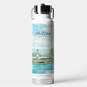 Abu Dhabi Skyline Aquarell Reiseandenken Trinkflasche