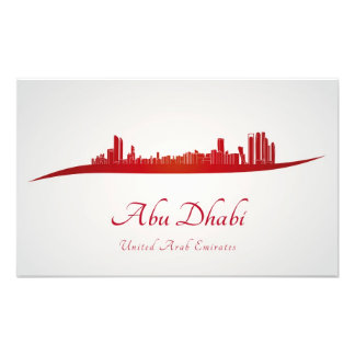 Abu Dhabi skyline im Netz and gray background Fotodruck
