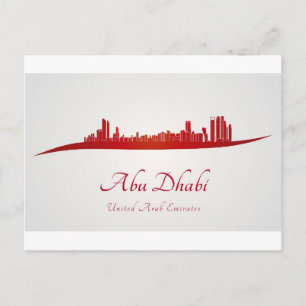 Abu Dhabi skyline in red.jpg Postkarte