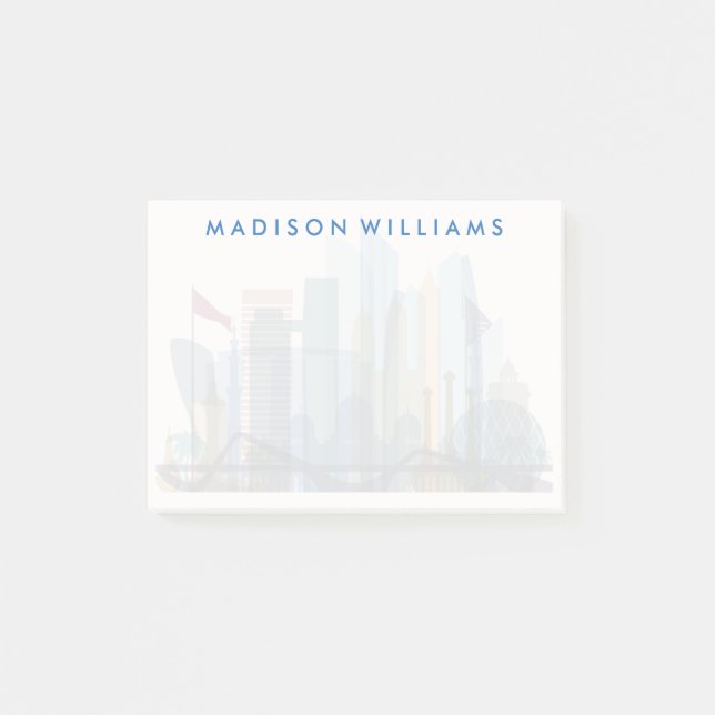 Abu Dhabi, Stadt-Skyline Arabische Emirates | Post-it Klebezettel (Vorderseite)