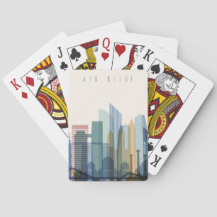 Abu Dhabi, Stadt-Skyline Arabische Emirates   Spielkarten