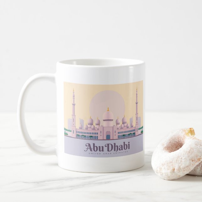 Abu Dhabi UAE Pastel Travel Kaffeetasse (Mit Donut)
