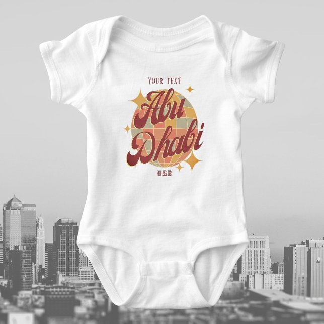 Abu Dhabi UAE - Urlaub Retro-Geschenk für Neugebor Baby Strampler (Von Creator hochgeladen)