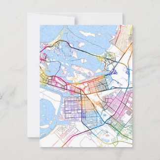 Abu Dhabi United Arab Emirates - Stadtplan Postkarte