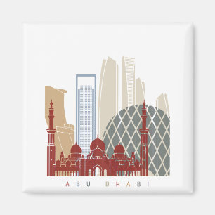 Abu Dhabi V2 Skyline-Poster Magnet