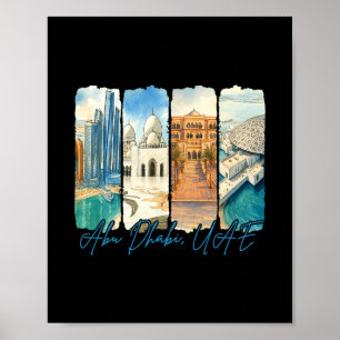 Abu Dhabi Vereinigte Arabische Emirate Reise Trip Poster