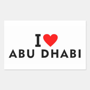 Abu Dhabi Vereinigte Arabische Emirate Stadt Herz  Rechteckiger Aufkleber