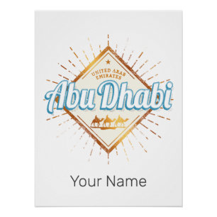 Abu Dhabi Vereinigte Arabische Emirate Vintage UAE Poster