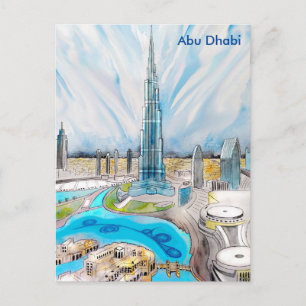 Abu Dhabi Vintage Reise Tourismus Werbung Postkarte