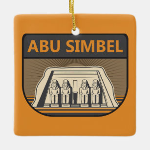 Abu Simbel Egypt Travel Art Retro Keramikornament