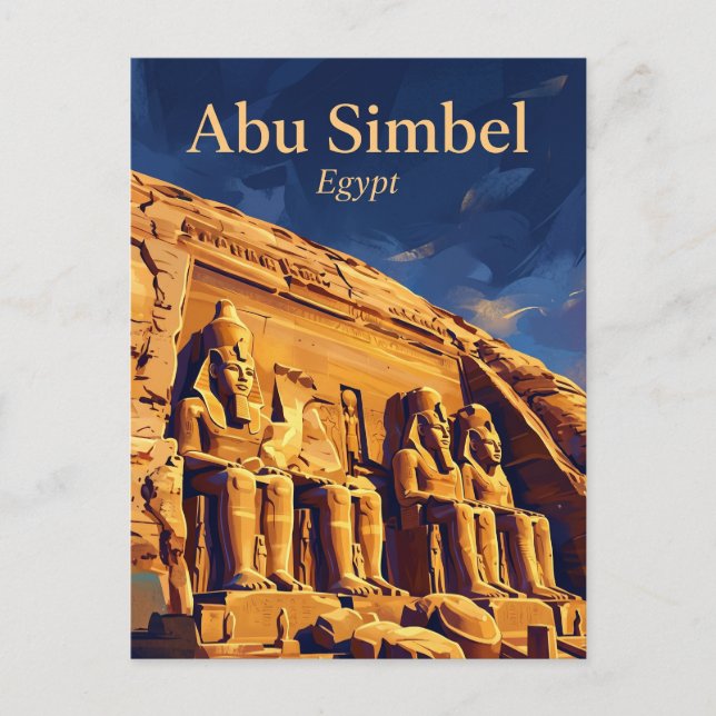 Abu-Simbel-Tempel Ägypten Postkarte (Vorderseite)