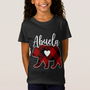 Abuela Bear Christmas Buffalo Kariert Red White & T-Shirt