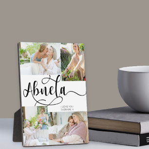 Abuela Calligraphy 4 Foto Tabletop Plaque Fotoplatte