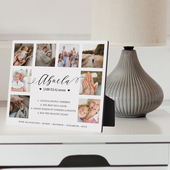 Abuela Definition Script Foto Collage Keepake Fotoplatte (Von Creator hochgeladen)