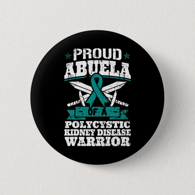 Abuela einer polyzystischen Nierenerkrankung Krieg Button (Vorderseite)