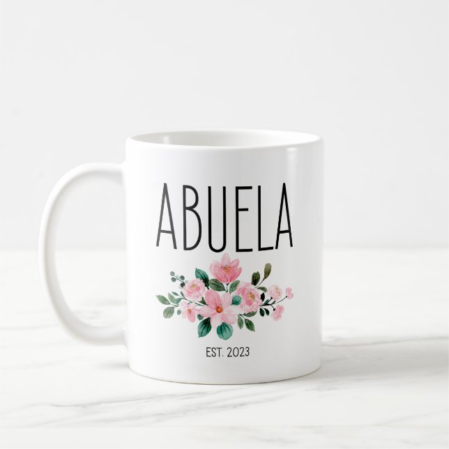 Abuela Est 2023, Abuelos Ankündigung Spanisch Kaffeetasse (Links)