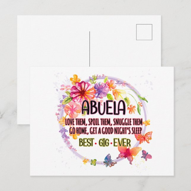 Abuela Liebe sie verwischt sie Snuggle ihnen Postkarte (Vorne/Hinten)