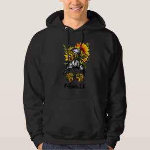 Abuela Life Messy Hair Bun Sonnenblume Frauen Mutt Hoodie