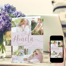 Abuela Mutter Tag 4 FotoCollage Rosa Feiertagskarte