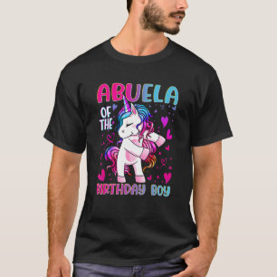 Abuela of the Birthday Boy Dabbing Unicorn Party 3 T-Shirt