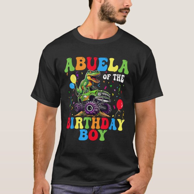 Abuela Of The Birthday Boy Dinosaur Monster Truck  T-Shirt (Vorderseite)