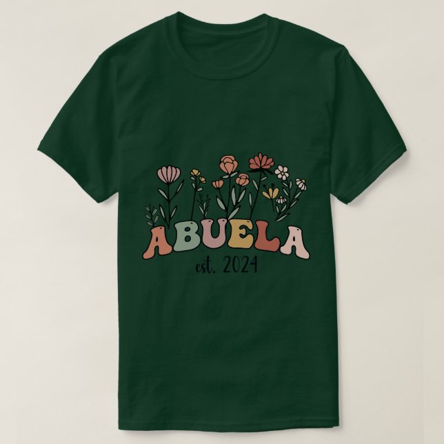 Abuela Oma Est 2024 Neue Großmutter Frauen Spaß T-Shirt (Design vorne)