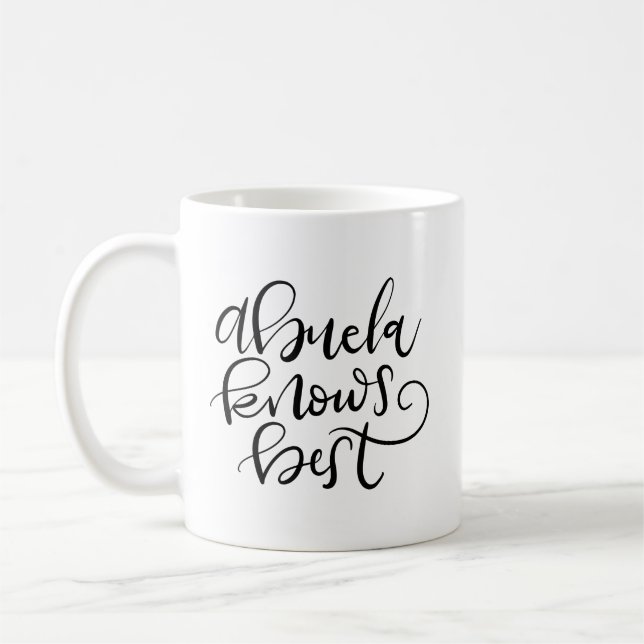 Abuela (Oma) kennt das Beste, handschriftlich Kaffeetasse (Links)