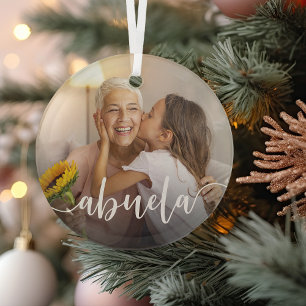 Abuela Oma Script Overlay Ornament Aus Glas