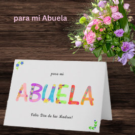 Abuela Spanish Floral Bohemisch Mother Day Card Karte