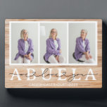 Abuela We Liebe You Heart Script 3 Foto Geschenk Fotoplatte<br><div class="desc">Abuela We Liebe You Heart Script 3 Foto Geschenktafel perfekt als Geschenk für Ihre Abuela oder Oma an ihrem Geburtstag oder für den Muttertag.</div>