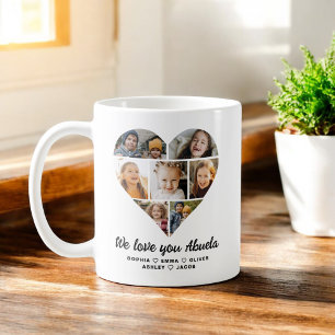 Abuela We Liebe you Hört Moderne FotoCollage Kaffeetasse