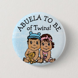 Abuela wird von Twins, Hispanic Baby Dusche Button