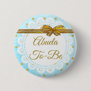 Abuela zu Baby Dusche Blue & Gold Button