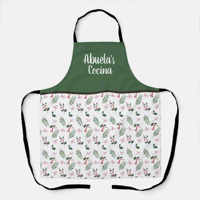 Abuelas Cocina Holly Weihnachts-Oma Schürze (Vorderseite)