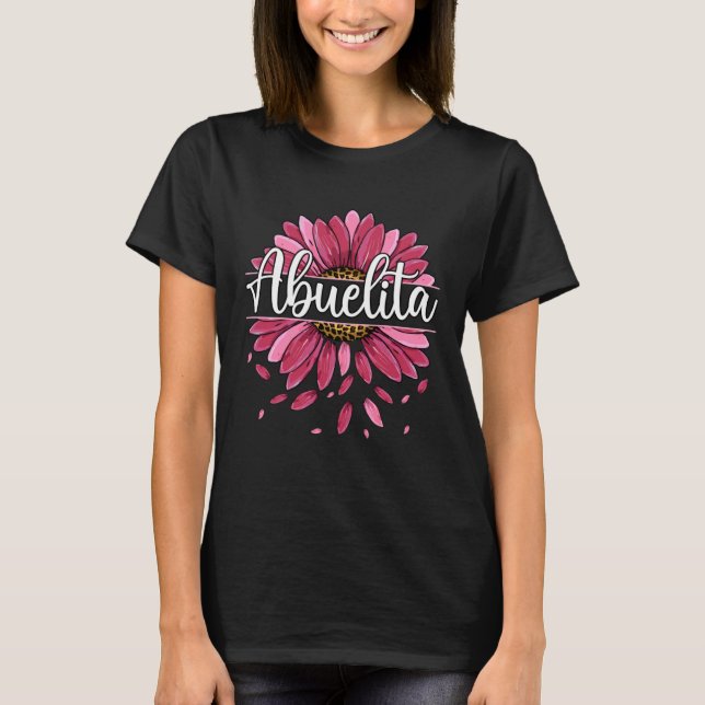Abuelita mit floraler Grafik Niedliche Frauen Mama T-Shirt (Vorderseite)