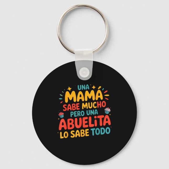 Abuelita Sabe Todo Dia De La Madre Spanish Grandmo Schlüsselanhänger (Vorderseite)
